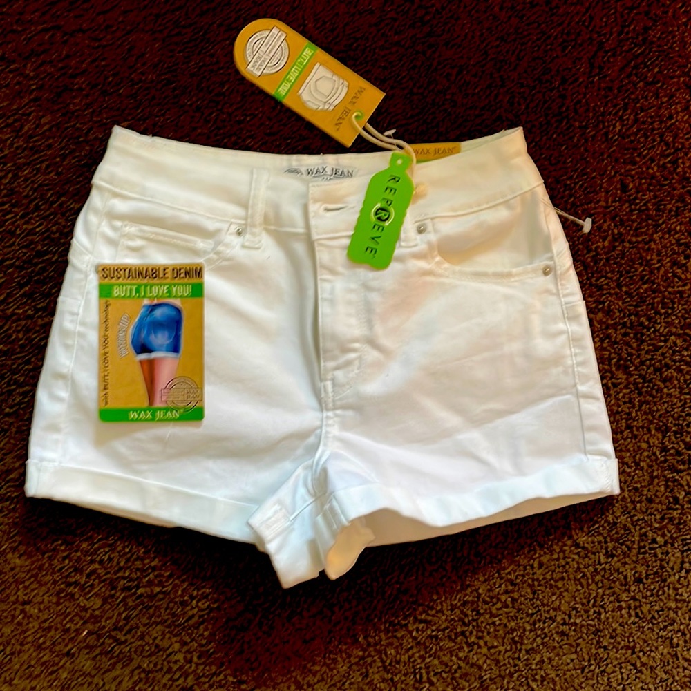 Wax Butt I Love You White Jean Shorts